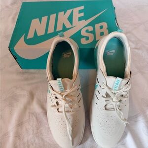 Nike SB White and Aqua Sneakers